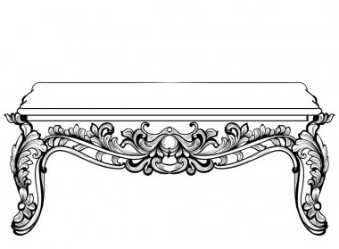 İmparatorluk Barok konsol tablo. Fransızca süsler oyma lüks masa mobilya dekore edilmiştir. Vektör Royal Victoria tarzı