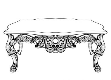 İmparatorluk Barok konsol tablo. Fransızca süsler oyma lüks masa mobilya dekore edilmiştir. Vektör Royal Victoria tarzı