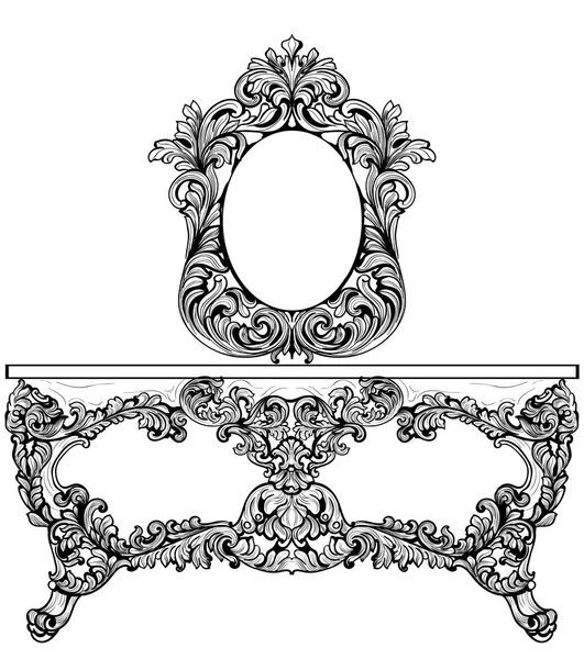 Requintado molho barroco gravado. Vector francês Luxury estrutura ornamentada rico intrincado. Decoração estilo real vitoriano —  Vetores de Stock