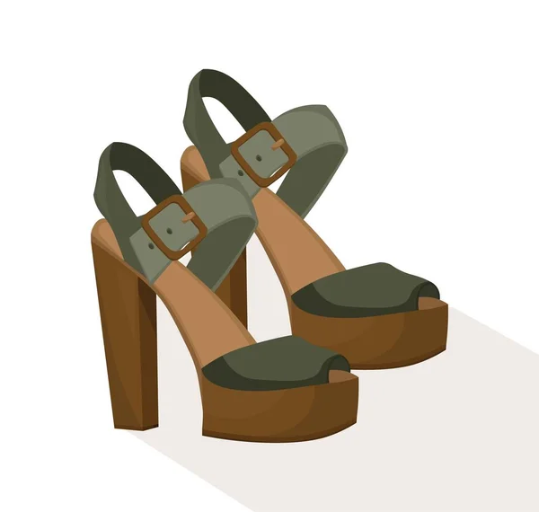 Femme sexy Talons hauts chaussures vectoriel illustration détaillée — Image vectorielle