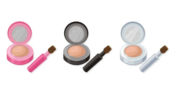 Cosméticos ojo sombra conjunto colección Vector ilustración — Vector de stock