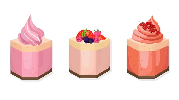 Векторные вкусные торты для меню, приглашения, вечеринки — стоковый вектор