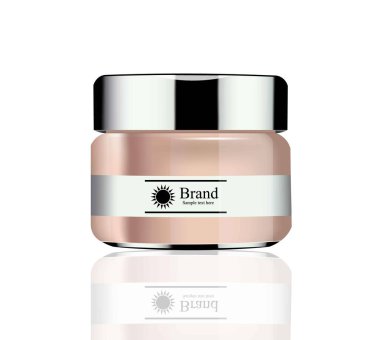 Gerçekçi kozmetik nemlendirici krem veya losyon vektör. Reklam, el ilanı, afiş, poster için mükemmel. 3D çizim