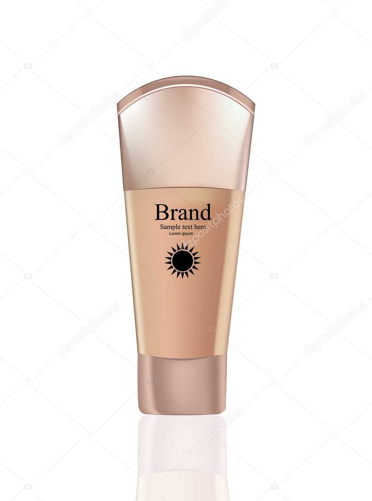 Vector realistic Cosmetics. Foundation, BB cream, CC cream. Perfect for advertising, flyer, banner, poster. Lavender and pink colors 3d illustration