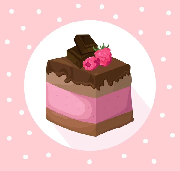 Delicious berry Cake collection decor Vector illustration — Stock Vector
