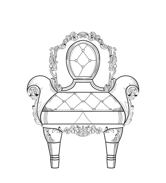 Baroque Imperial luxury style furniture. Elegant sofa with luxurious rich  ornaments. Vector sketch Stock Vector | Adobe Stock