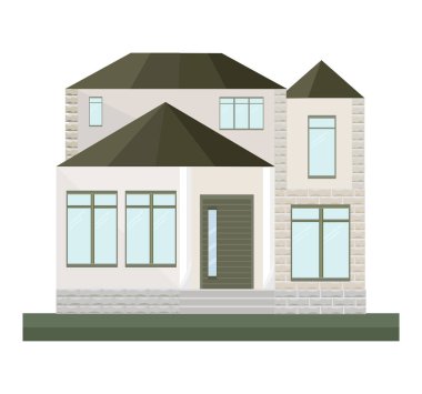 Vektör çizimler ev mufassal bina mimari cephe