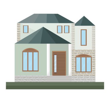 Vektör çizimler ev mufassal bina mimari cephe