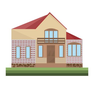 Vektör çizimler ev mufassal bina mimari cephe