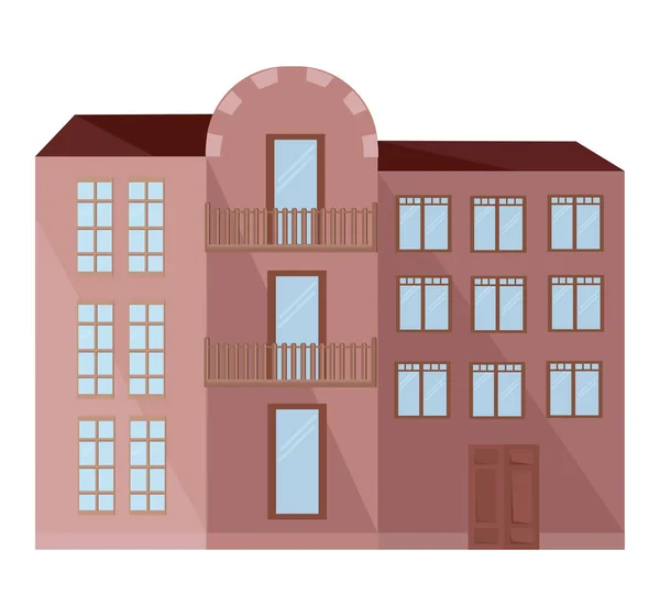 Arquitectura moderna fachada edificio vector ilustraciones — Vector de stock