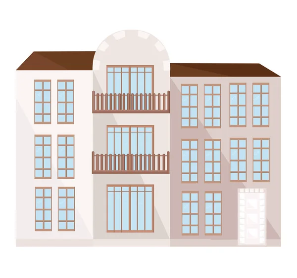 Moderne Architektur Fassade Gebäude Vektor Illustration — Stockvektor