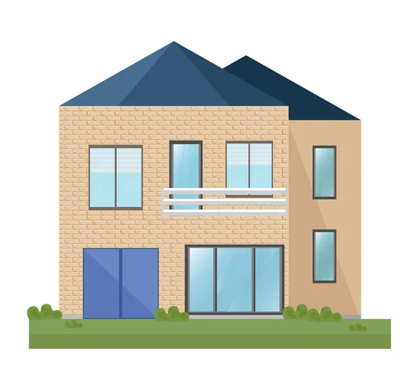 Arquitetura fachada edifício vetor ilustrações casa detalha — Vetor de Stock