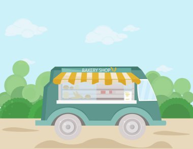 Fırın otobüs vektör çizim