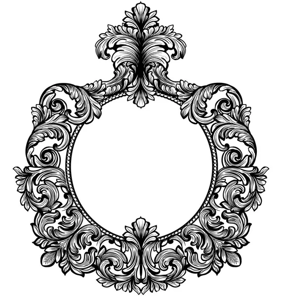 Décor baroque vintage. détail riche ornement vectoriel illustration graphique ligne art — Image vectorielle