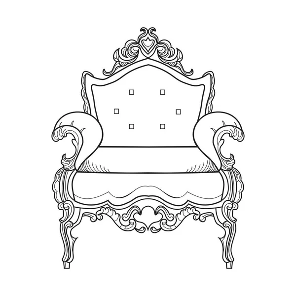 Fauteuil met luxe ornamenten. Vector Franse luxe rijke fijnmazige structuur. Victoriaanse Koninklijke stijl decor — Stockvector