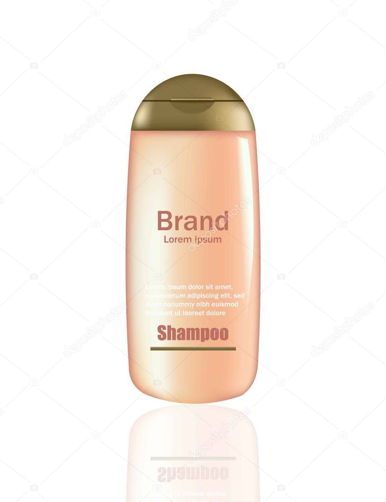 Cosmetics product Vector realistic mock up. Pink package bottle with logo. Perfect for advertising, flyer, banner, poster. 3d illustration