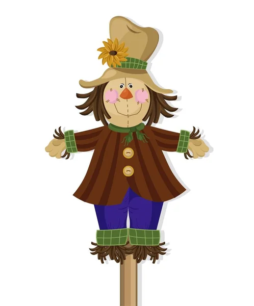 Scarecrow doll Vector cute character — Stock Vector