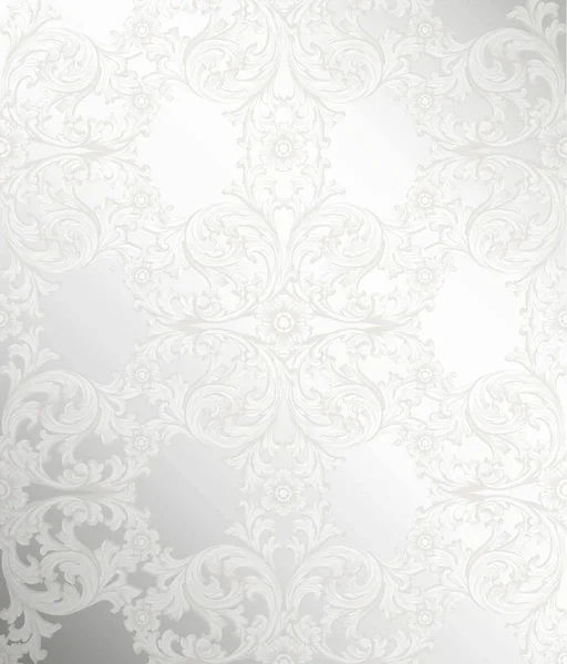 Royal Victoria desen süsleme. Vektör zengin Rokoko arka planlar. Gümüş parlak renk