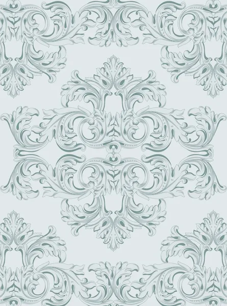 Luxe uitnodigingskaart Vector. Koninklijke Victoriaanse patroon sieraad. Rijke rococo achtergronden. Blue bell kleuren — Stockvector