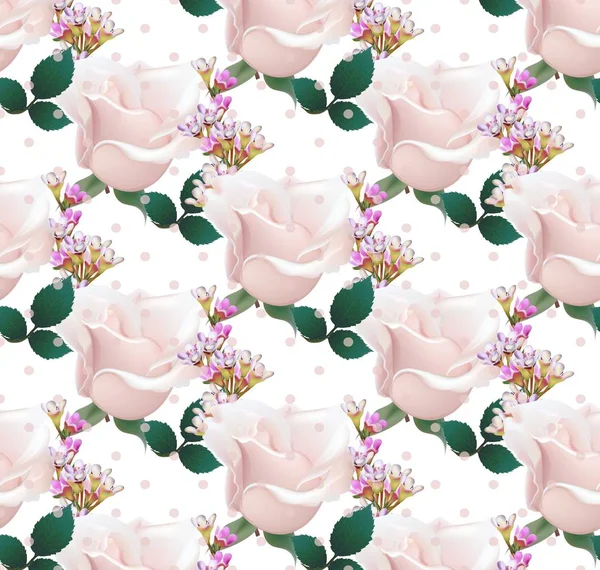Jemné růžové květy vzor vektor. Realistické květinové pozadí. Petrklíč růžové barvy — Stockový vektor