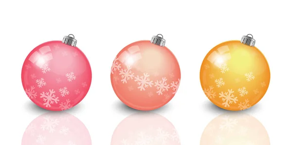 Noel topları koleksiyon küme. Pastel renkli baubles gerçekçi vektörel çizimler — Stok Vektör