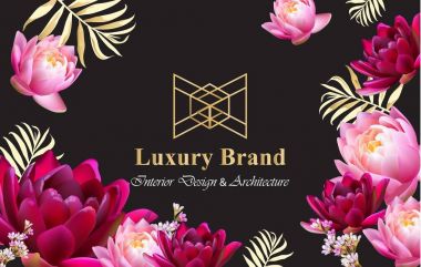 Lüks marka kartı gerçekçi çiçekli vektör. Arka planlar soyut kompozisyon modern tasarımlar