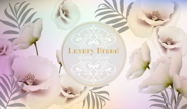 Haşhaş çiçekleri ile lüks güzel kartı. Vektör çizimler