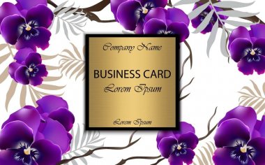 Orkide çiçekleri vektör ile lüks kartı. Güzel illüstrasyon marka kitap, kartvizit veya poster. Beyaz arka plan. Metinler için yer