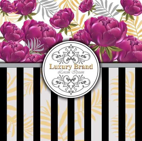 Şakayık çiçekleri vektör kartı. Davetiye, düğün, marka kitap, kartvizit veya poster ne güzel örnek. Metinler için yer