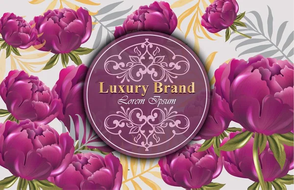 Şakayık çiçekleri vektör kartı. Davetiye, düğün, marka kitap, kartvizit veya poster ne güzel örnek. Metinler için yer