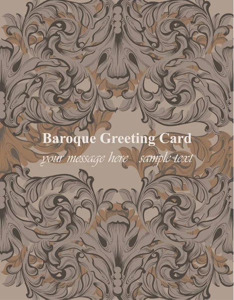 Decoración de marco barroco para invitación, boda, tarjetas de felicitación. ilustraciones vectoriales — Archivo Imágenes Vectoriales