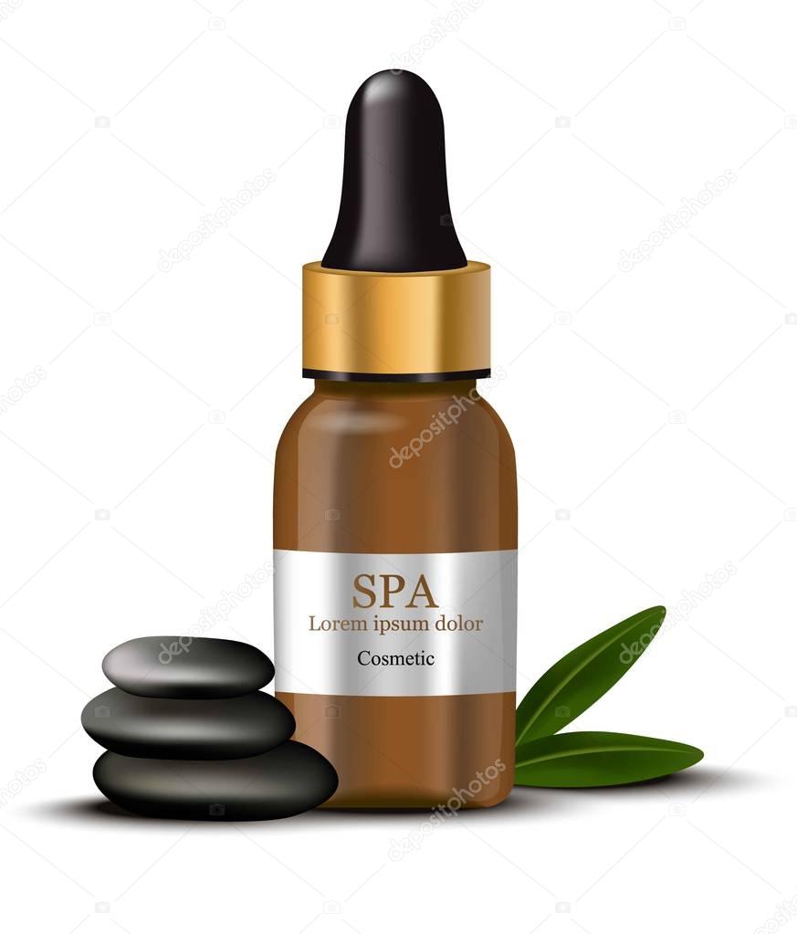 Oil serum cosmetics package for Spa Vector realistic products