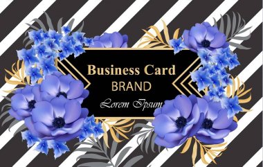 Lüks kartı vektör çiçekli. Güzel illüstrasyon marka kitap, kartvizit veya poster. Metinler için yer