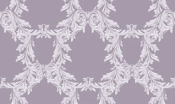 Patrón de damasco Ilustración vectorial decoración ornamento hecho a mano. Texturas de fondo barroco — Archivo Imágenes Vectoriales