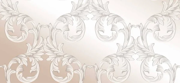 Damaškové vzorek vektorové ilustrace ručně ornament výzdobou. Barokní pozadí textury — Stockový vektor