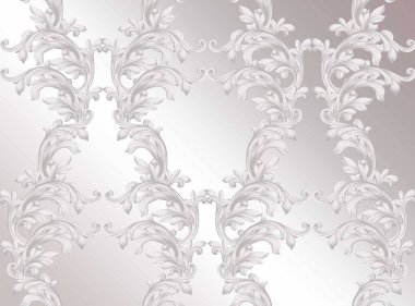 Damasko desenli vektör çizim el yapımı süs dekor. Barok arka plan özellikleri