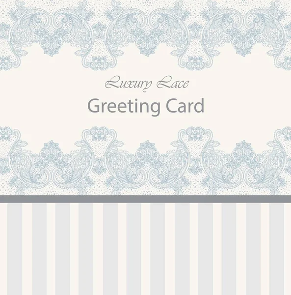 Tarjeta de encaje de lujo. Decoraciones delicadas hechas a mano del ornamento — Vector de stock