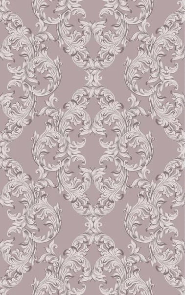 Motif damassé Illustration vectorielle décor d'ornement fait main. Textures de fond baroques — Image vectorielle