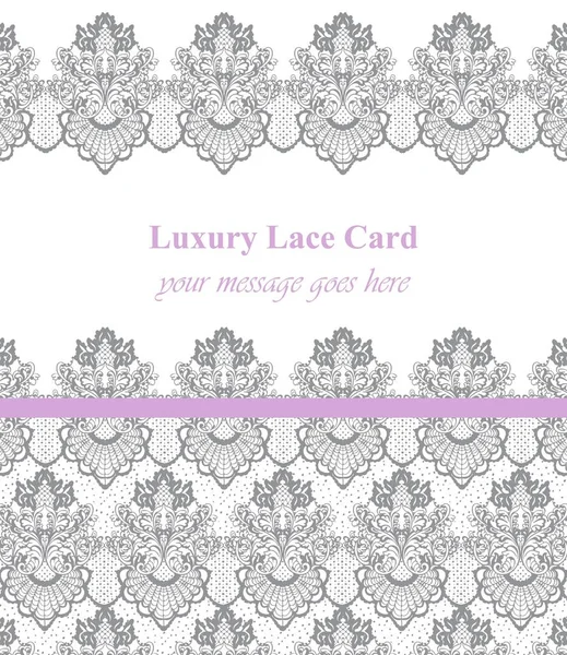 Fondo de encaje de lujo Vector con adornos hechos a mano rosa colores grises — Archivo Imágenes Vectoriales