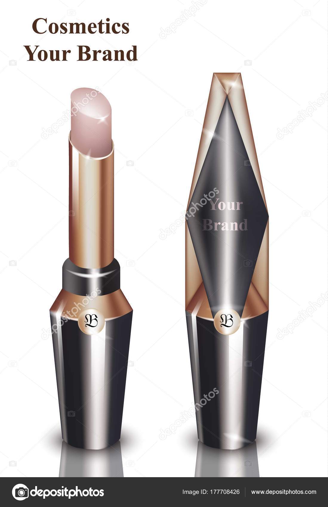 Download Pink Lip Stick Cosmetics Packaging Mock Up Vector Realistic Beauty Fashion Make Up Brand Designs Vector Image By C Inagraur Ymail Com Vector Stock 177708426