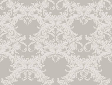 Damasko desenli vektör çizim el yapımı süs dekor. Barok arka plan özellikleri