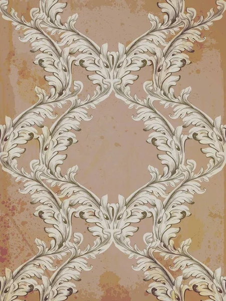 Patrón barroco grunge fondo Vector. Texturas de decoración de adornos vintage — Archivo Imágenes Vectoriales