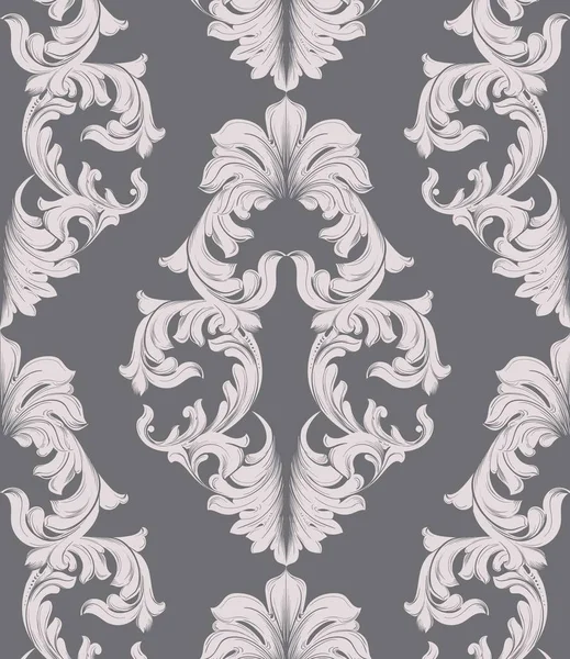 Modello barocco sfondo scuro vettoriale. Decorazioni vintage texture ornamento — Vettoriale Stock