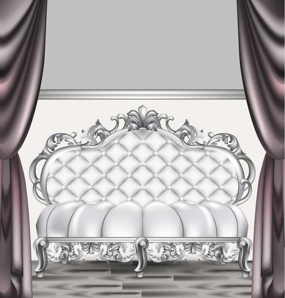Barockes Luxussofa. Möbel im imperialen Stil. Vektor realistische 3D-Designs — Stockvektor