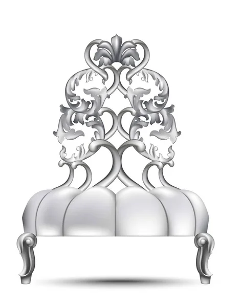 Barokke luxe stoel. Rich Imperial stijl meubels met ingewikkelde sieraad. Vector realistische 3D-ontwerpen — Stockvector