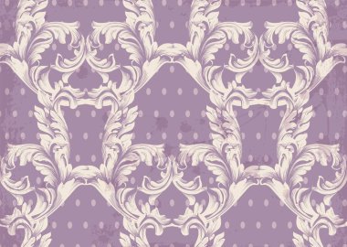 Barok desen eski arka plan vektör. Vintage süsleme dekor dokular