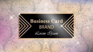 Suluboya Şakayık çiçekleri vektör soyut çizim ile lüks kartı. Siyah Altın çerçeveler