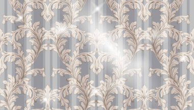 Barok desen eski kumaş arka plan vektör. Vintage süsleme dekor dokular