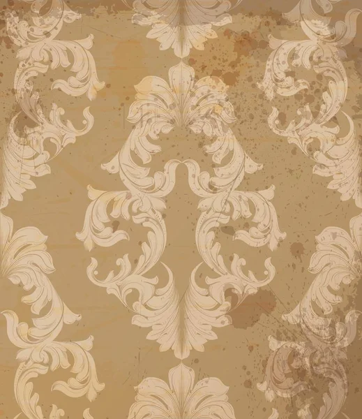 Baroque pattern grunge background Vector. Vintage ornament decor textures — Stock Vector