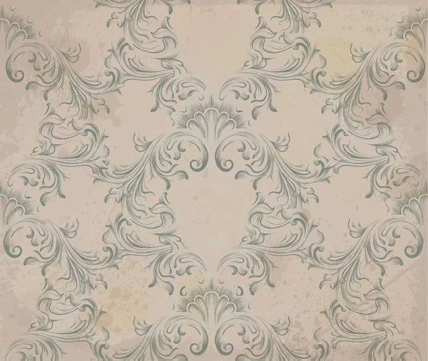 Décoration vectorielle baroque. Vieux fond de papier. Décor vintage textures de tissu doux — Image vectorielle